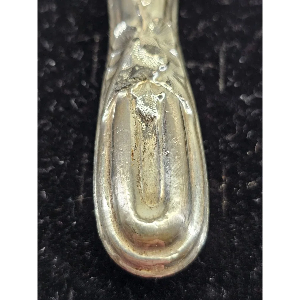 Butter Spreader Sterling Silver Handle‎ Floral Art Nouveau Antique Silver